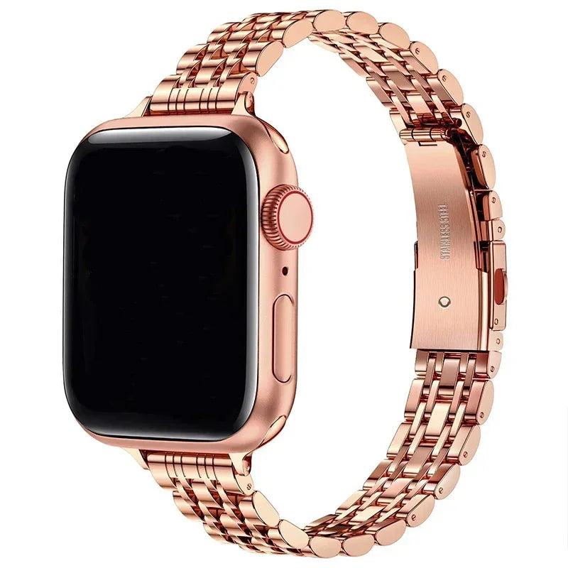 Сменный браслет для Apple Watch из нержавеющей стали, розовое золото