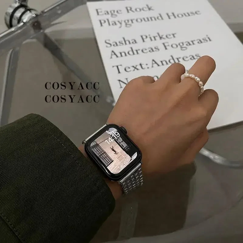 Replacement bracelet for Apple Watch in stainless steel - women's 