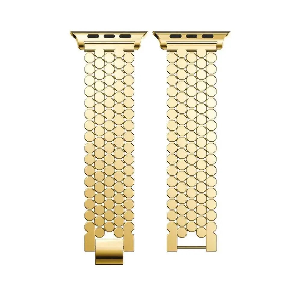 Replacement bracelet for Apple Watch in stainless steel - women's gold