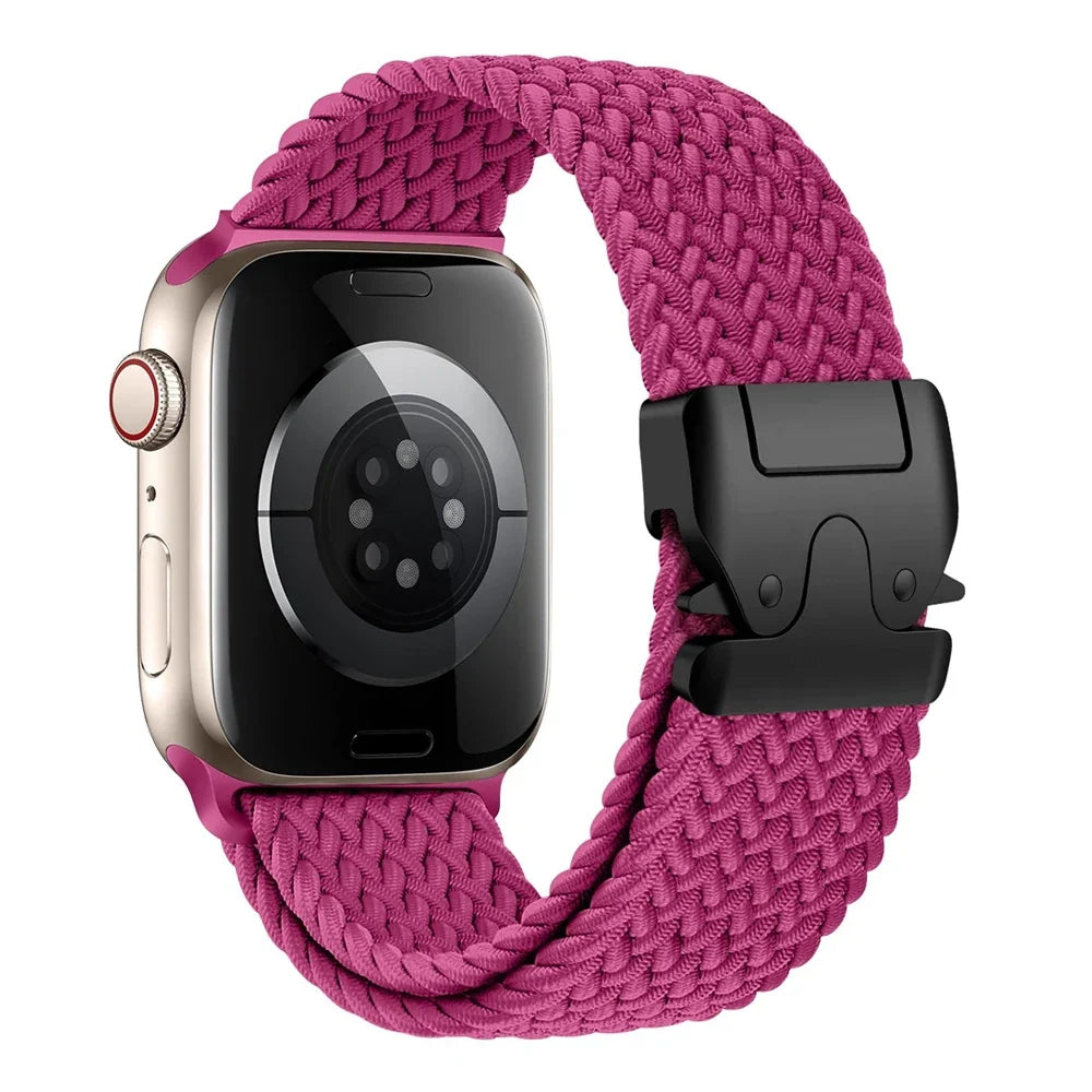 Replacement Apple Watch strap in fuchsia parachute cord
