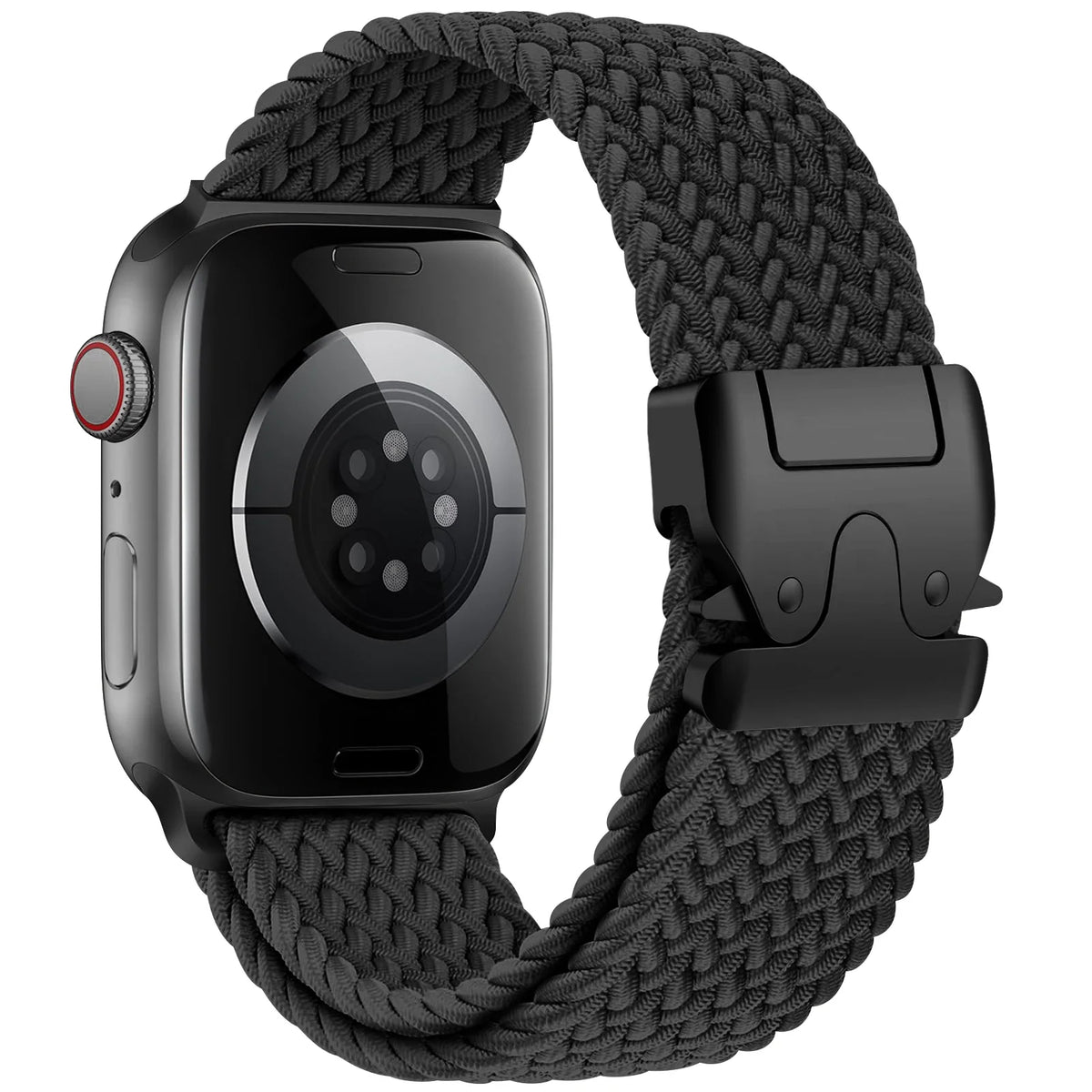 Replacement Apple Watch strap in black parachute cord