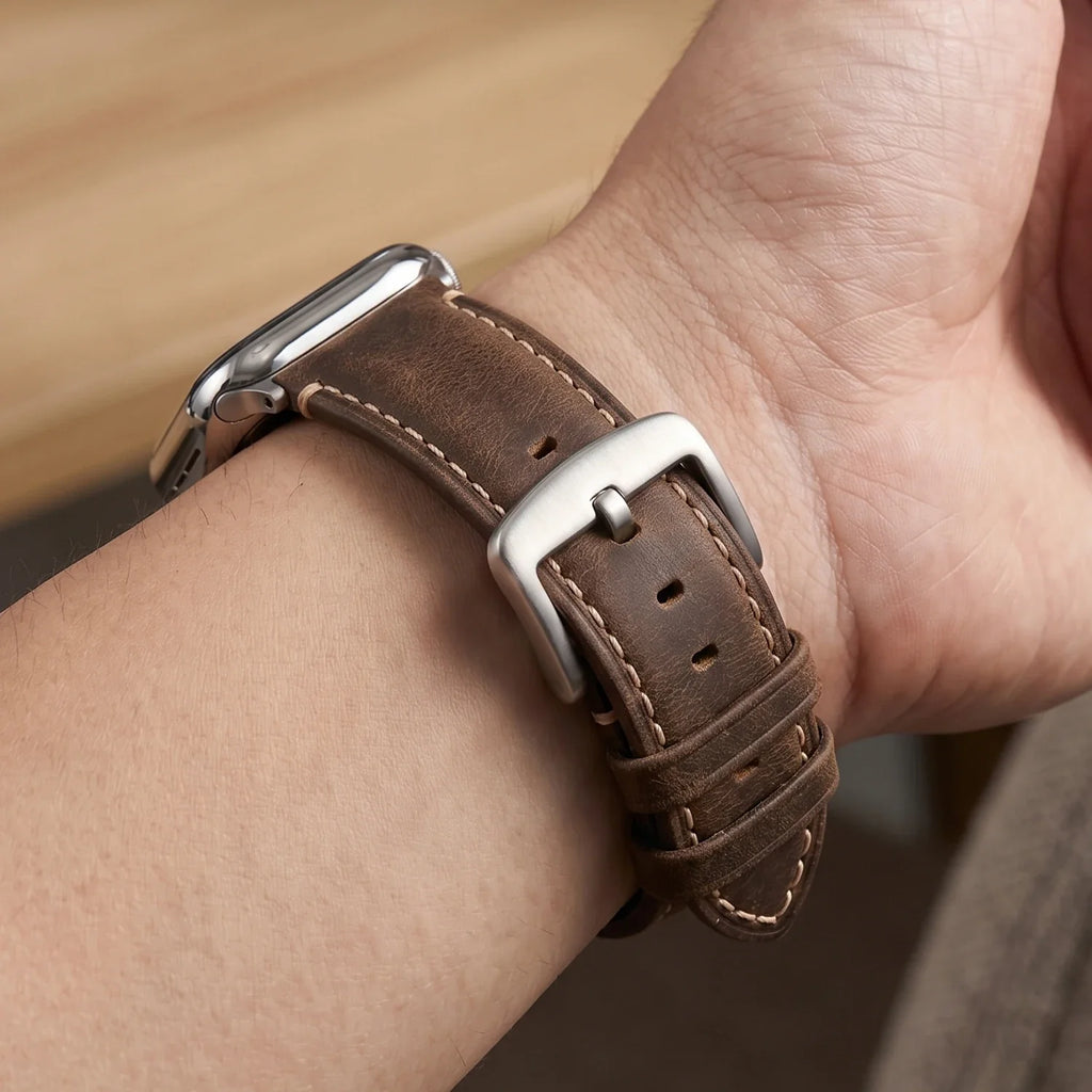 Классический коричневый кожаный сменный ремешок для Apple Watch