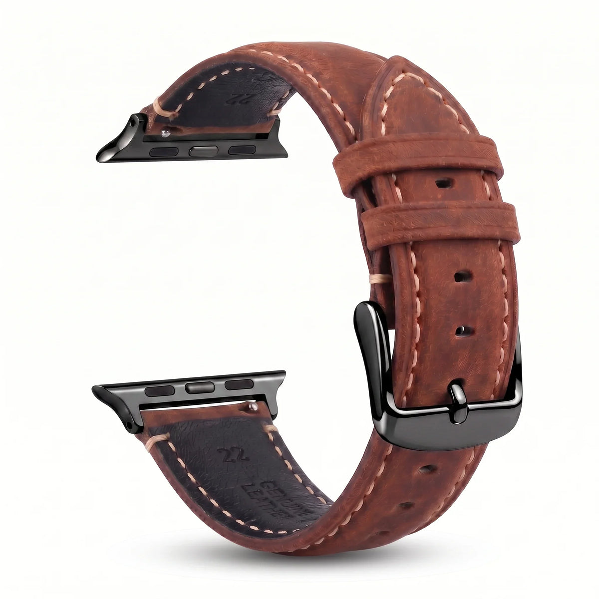 Classic brown leather replacement band for Apple Watch