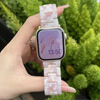 Сменный ремешок для Apple Watch из смолы, бело-розовый