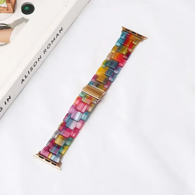 Сменный ремешок для Apple Watch из смолы, радужный