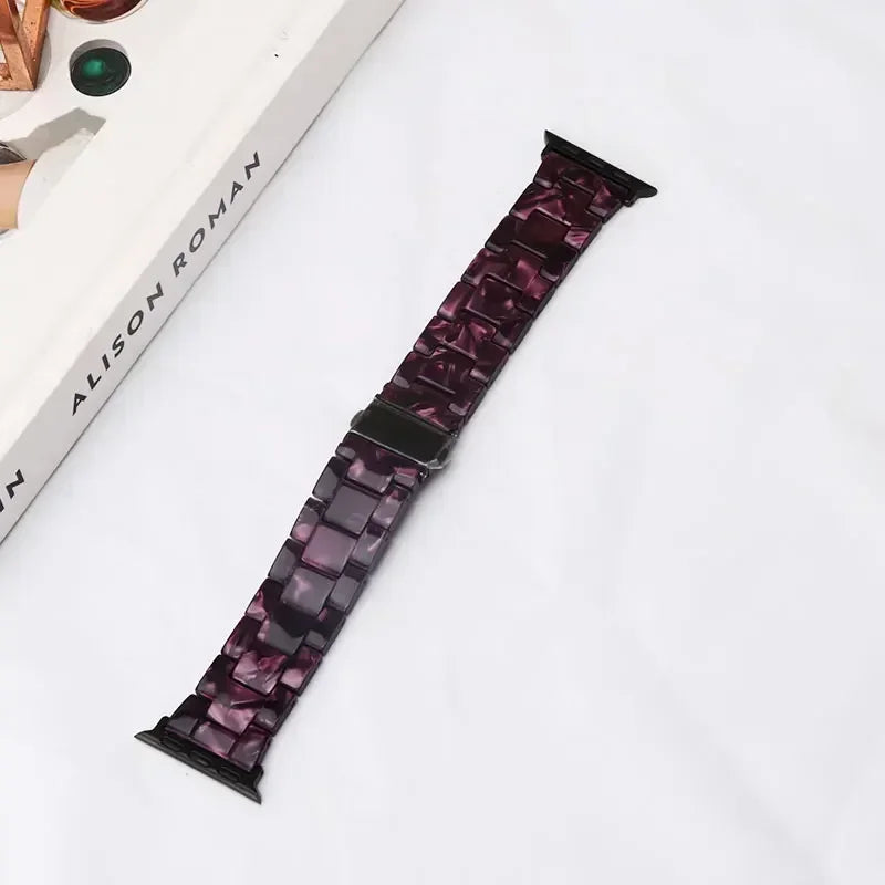 Replacement Apple Watch band in purple resin 