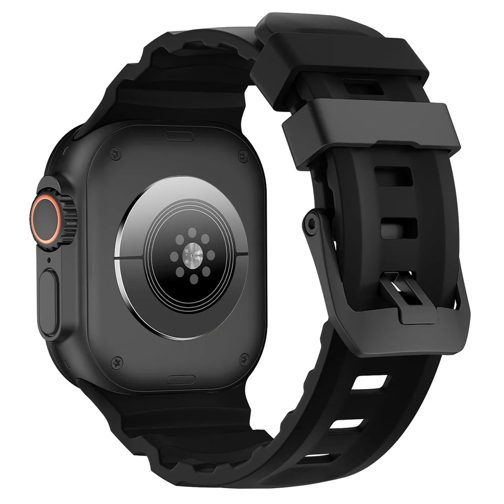 Толстый черный силиконовый сменный ремешок для Apple Watch