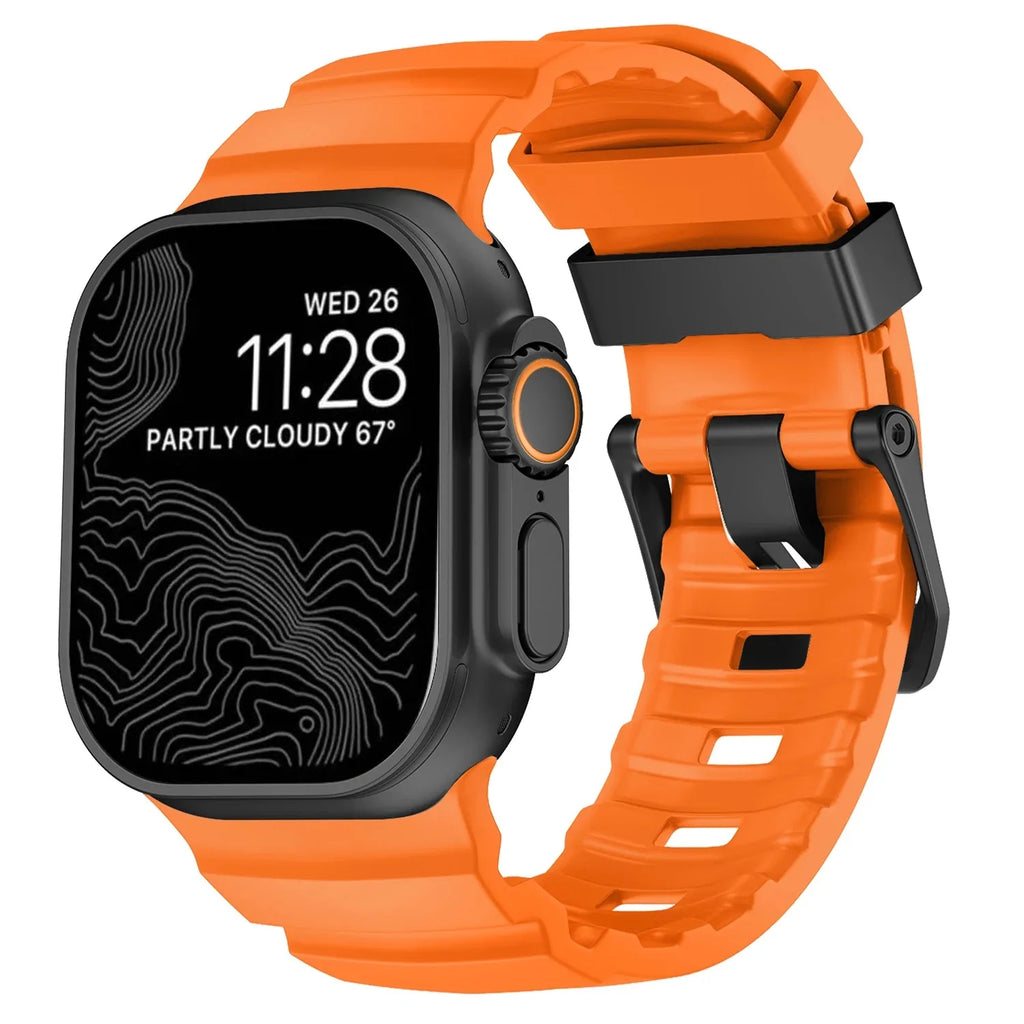 Толстый оранжевый силиконовый сменный ремешок для Apple Watch