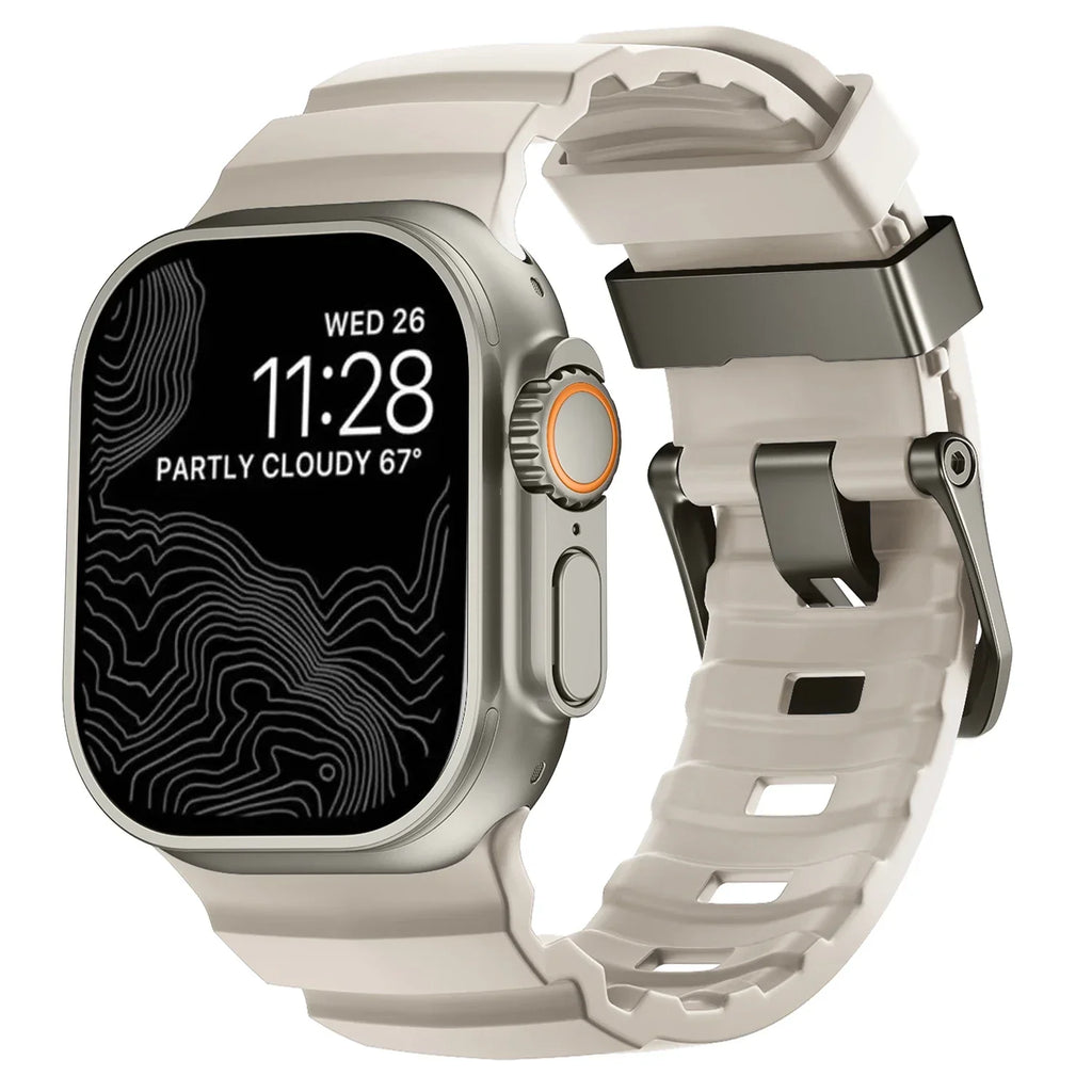 Толстый белый силиконовый сменный ремешок для Apple Watch