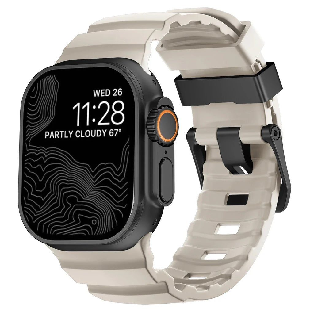 Толстый белый силиконовый сменный ремешок для Apple Watch