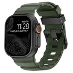 Толстый зелено-черный силиконовый сменный ремешок для Apple Watch