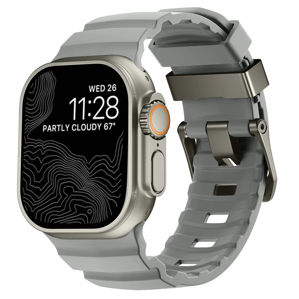 Толстый серый силиконовый сменный ремешок для Apple Watch