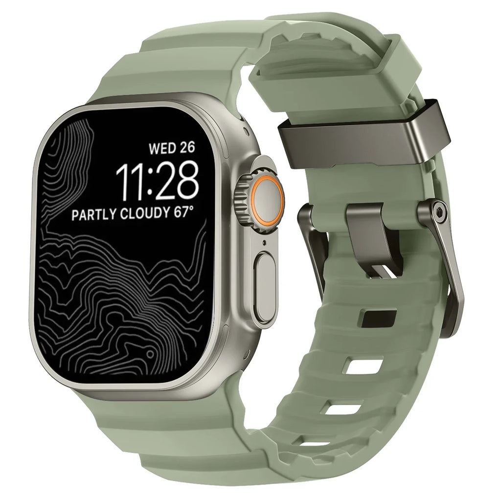 Толстый зеленый силиконовый сменный ремешок для Apple Watch