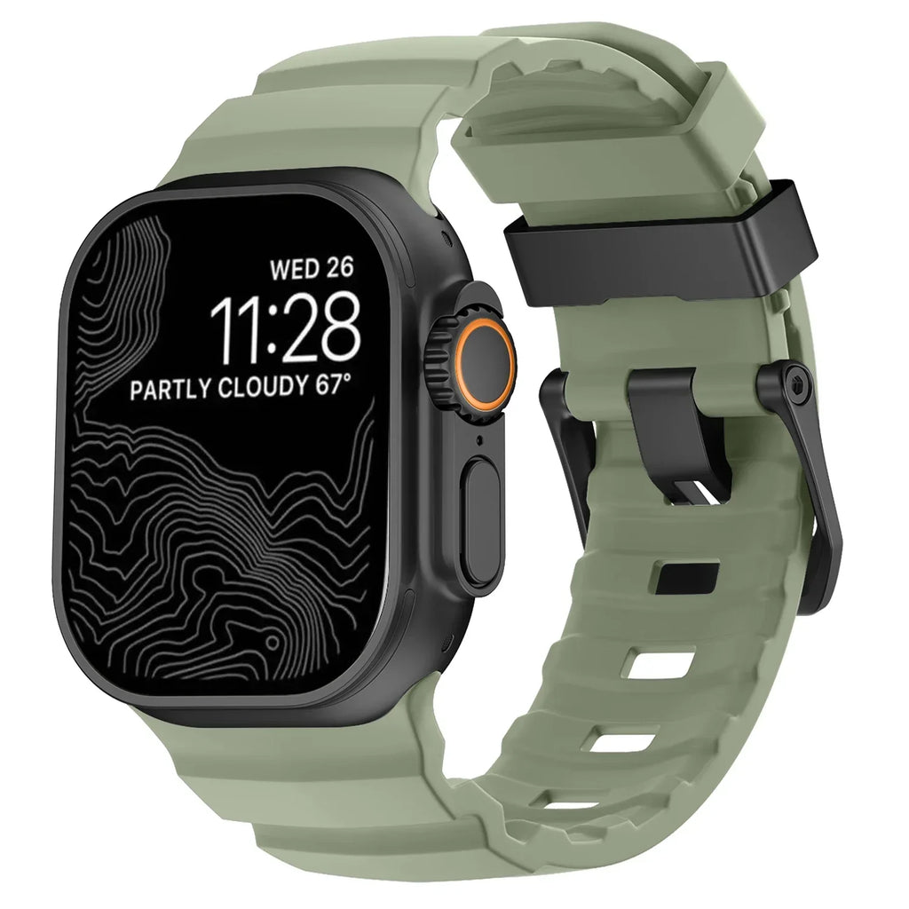 Толстый зеленый силиконовый сменный ремешок для Apple Watch