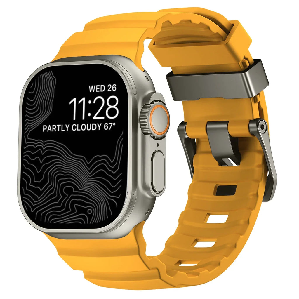 Толстый желтый силиконовый сменный ремешок для Apple Watch