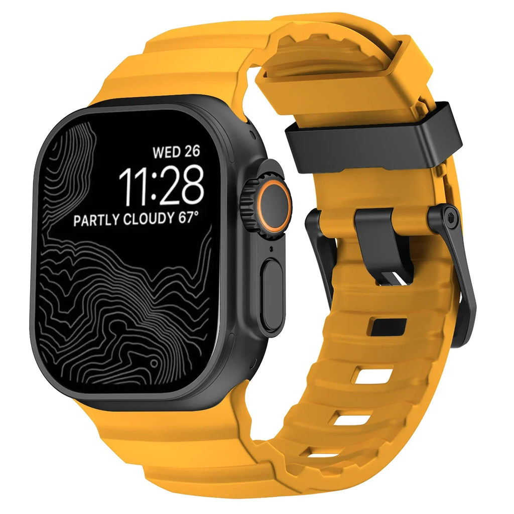 Толстый желтый силиконовый сменный ремешок для Apple Watch