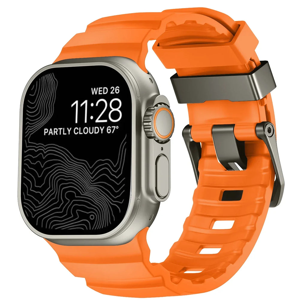 Толстый оранжевый силиконовый сменный ремешок для Apple Watch