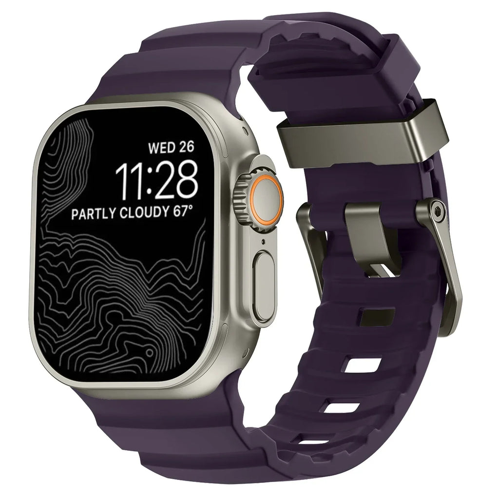 Толстый фиолетовый силиконовый сменный ремешок для Apple Watch