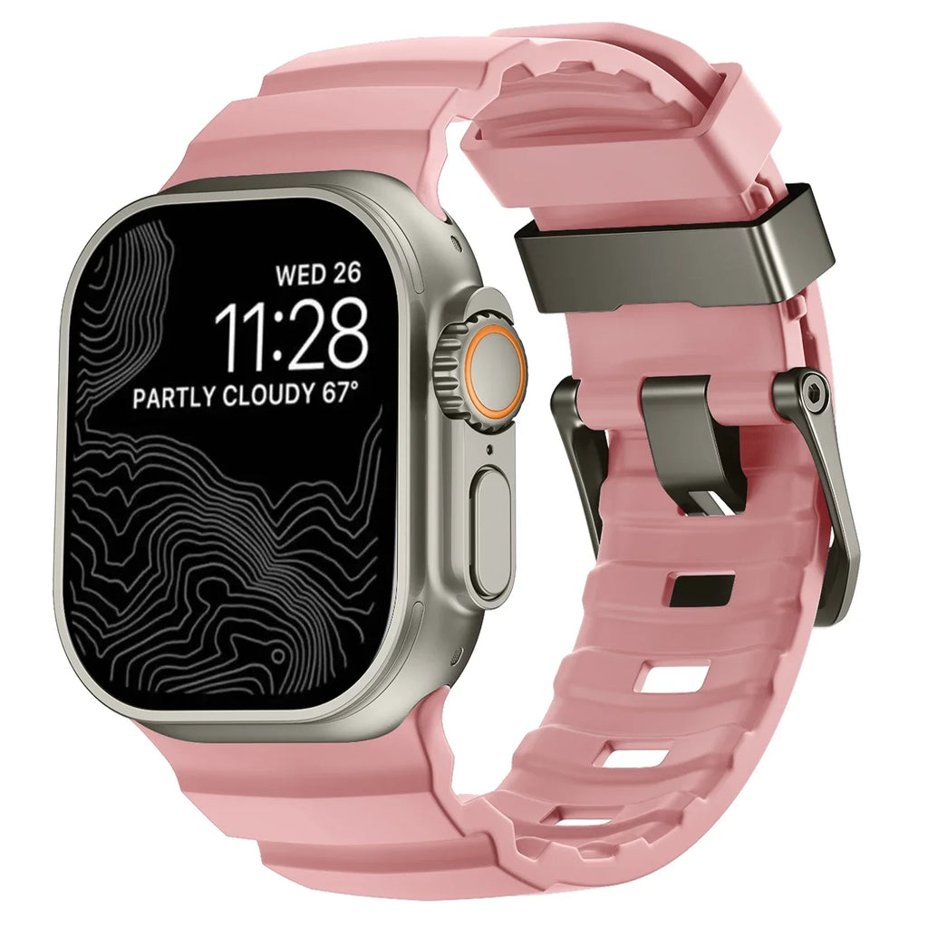 Толстый розовый силиконовый сменный ремешок для Apple Watch