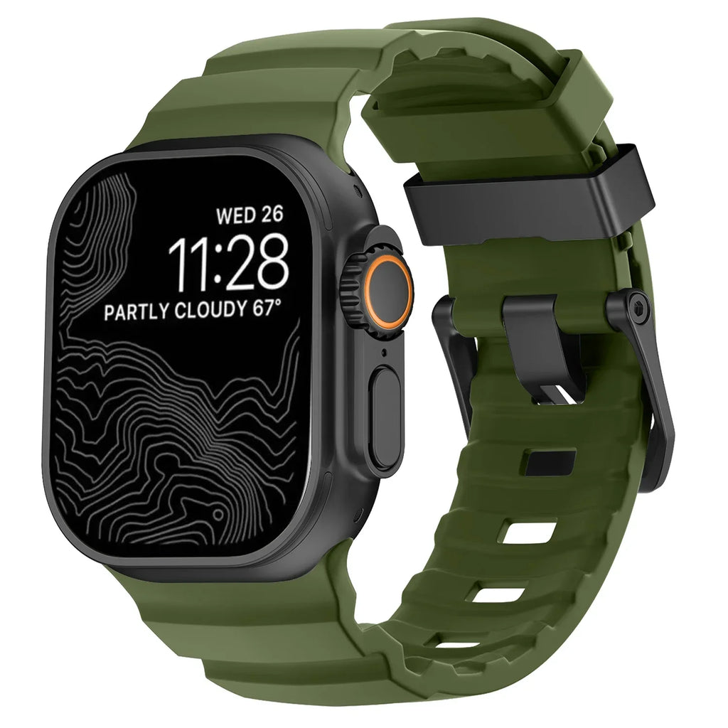 Толстый зеленый силиконовый сменный ремешок для Apple Watch