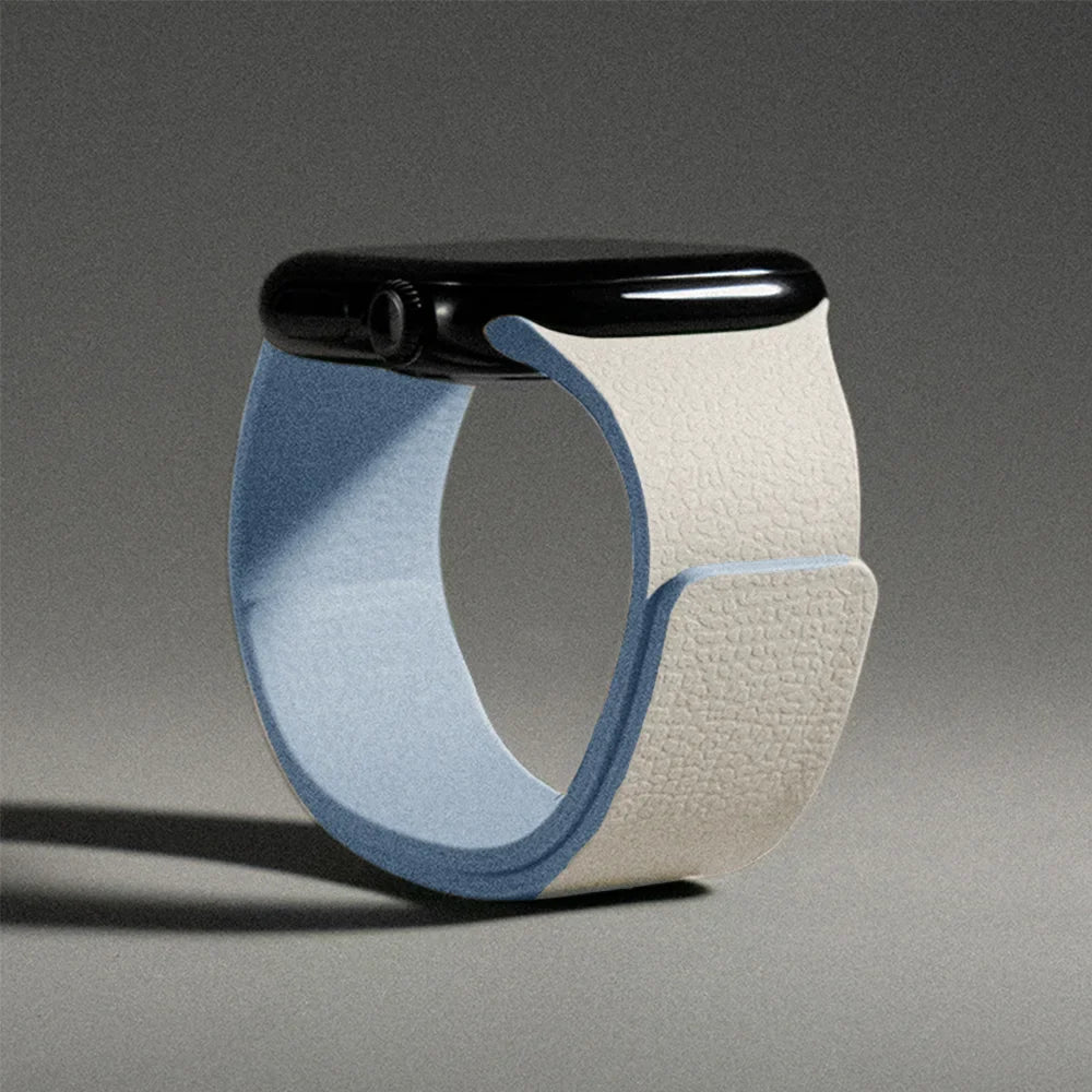 Replacement Apple Watch band in magnetic silicone white