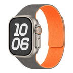 Сменный ремешок для Apple Watch из магнитного силикона серо-оранжевый