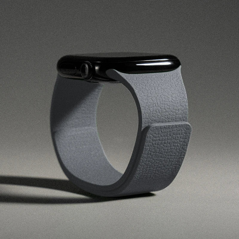 Replacement Apple Watch band in magnetic silicone gray