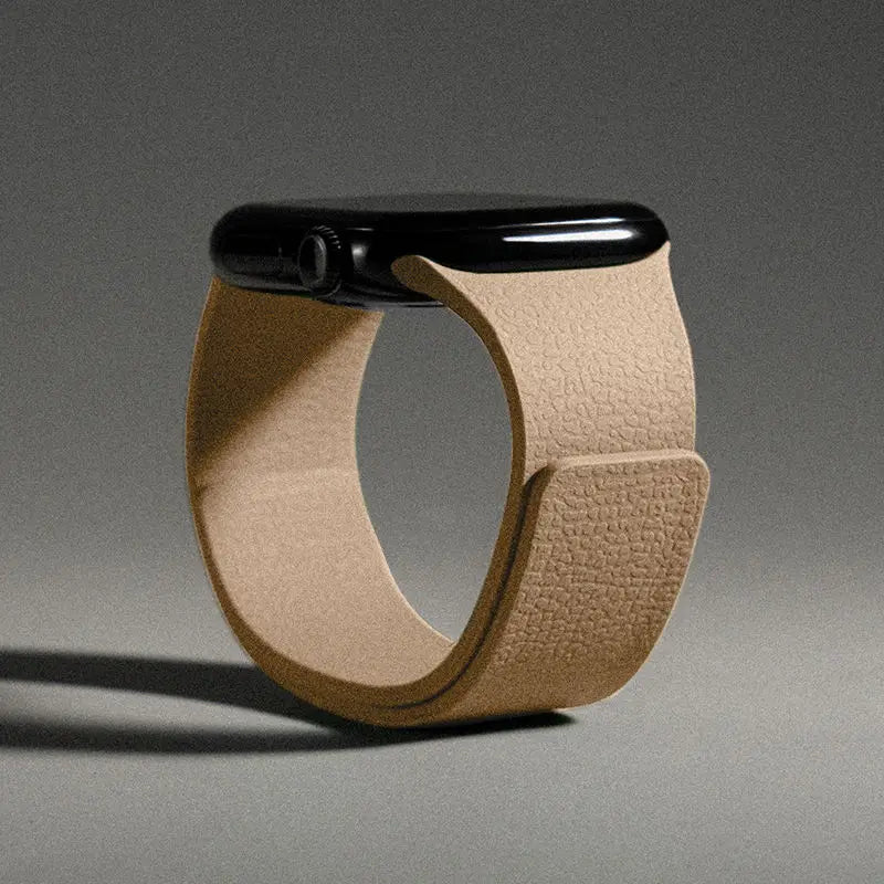 Replacement Apple Watch band in magnetic silicone brown