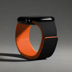 Сменный ремешок для Apple Watch из магнитного силикона чёрно-оранжевый