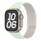 Сменный ремешок для Apple Watch из магнитного силикона мятно-зелёно-белый