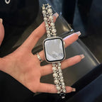 Сменный ремешок для Apple Watch со стразами и серебристыми бусинами