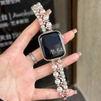 Сменный ремешок для Apple Watch со стразами и бусинами цвета розового золота