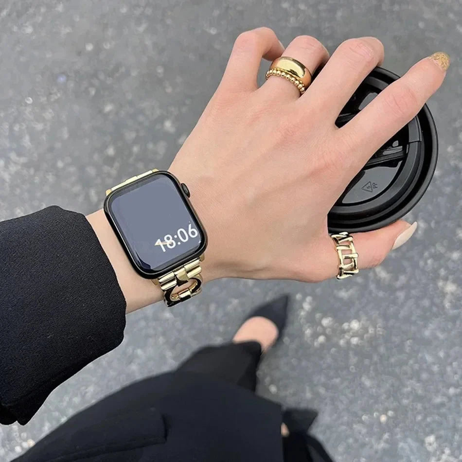 Женский сменный ремешок для Apple Watch, золотой