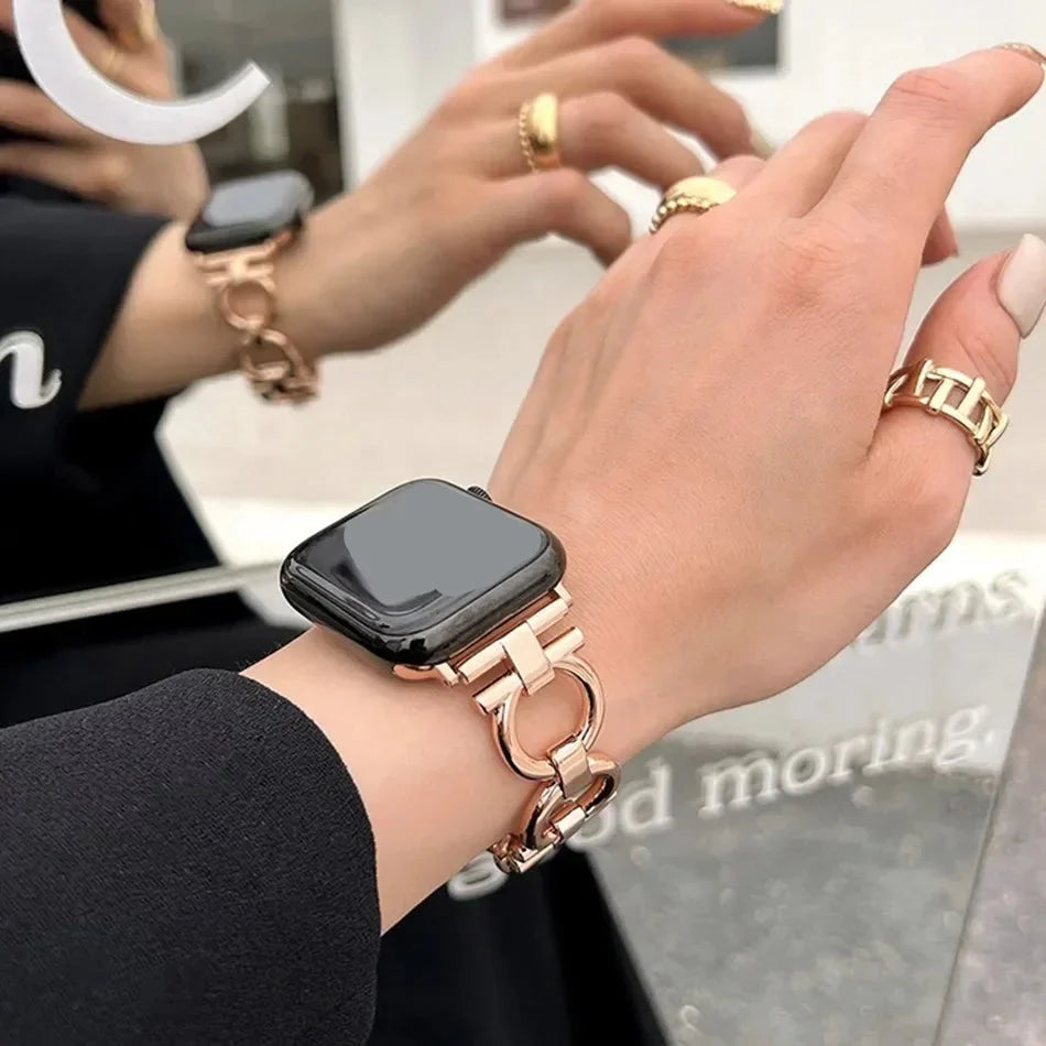 Женский сменный ремешок для Apple Watch, розовое золото