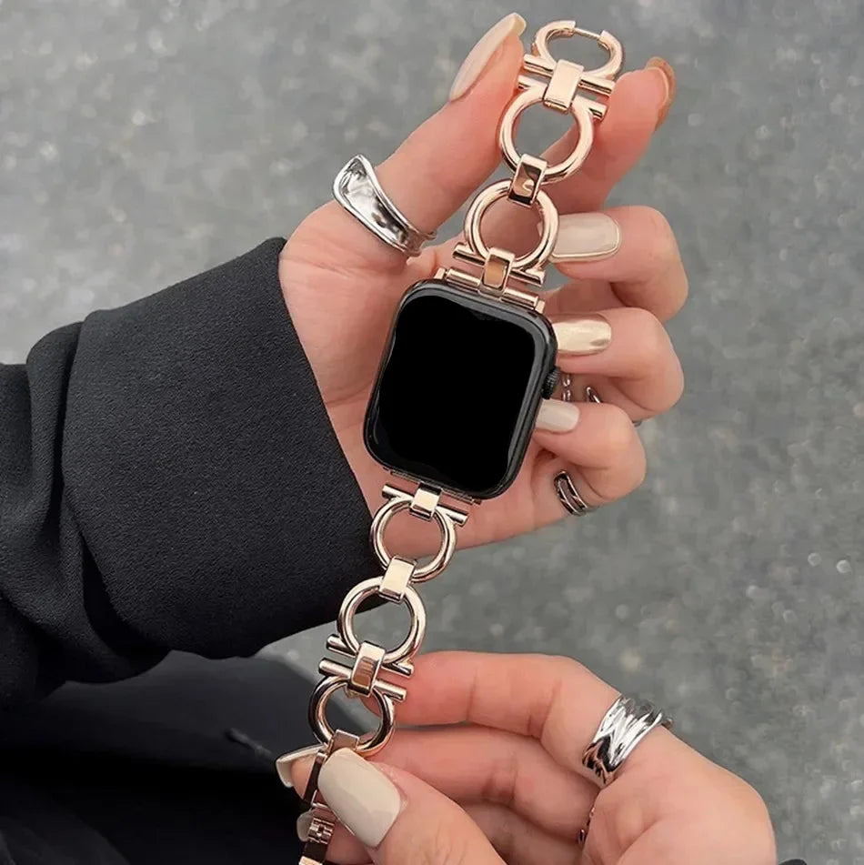 Женский сменный ремешок для Apple Watch, розовое золото