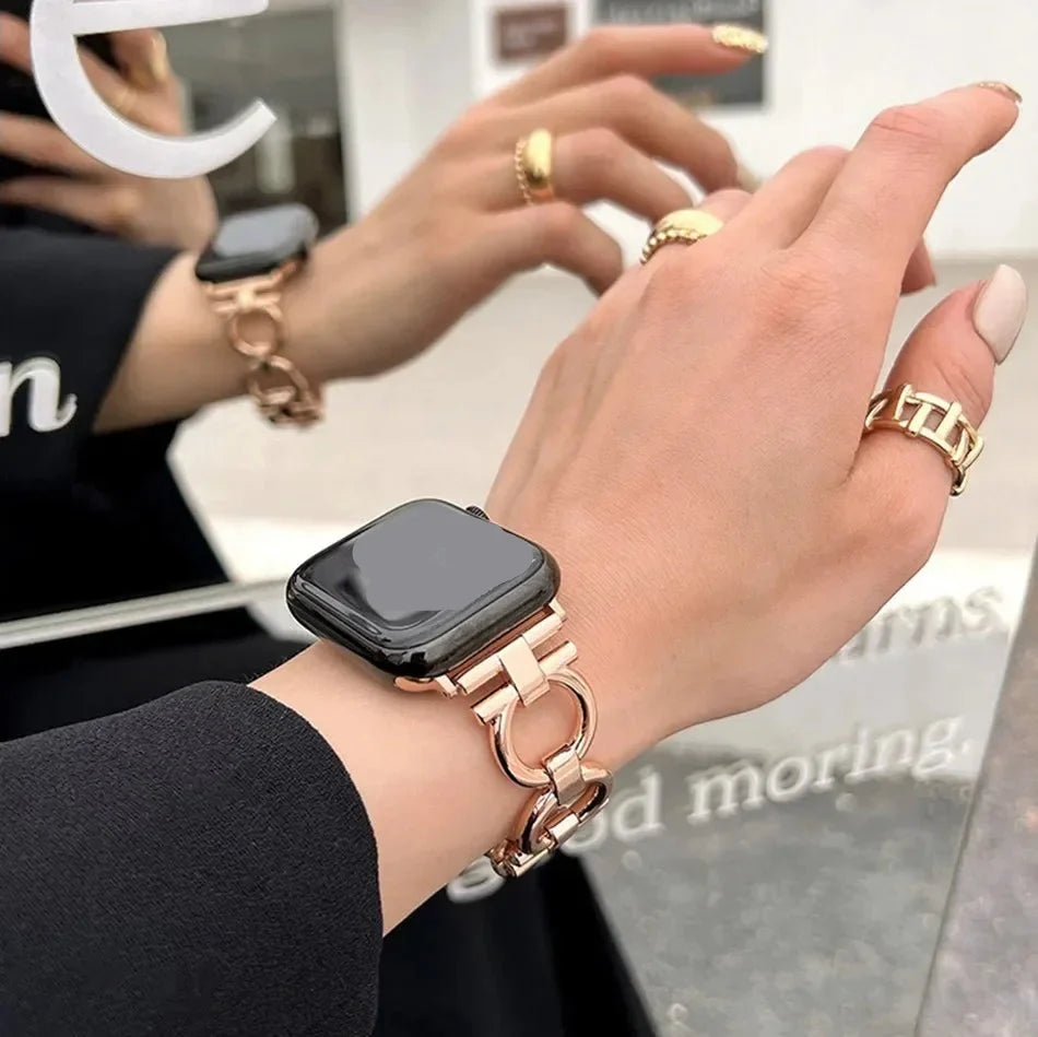 Женский сменный ремешок для Apple Watch, розовое золото