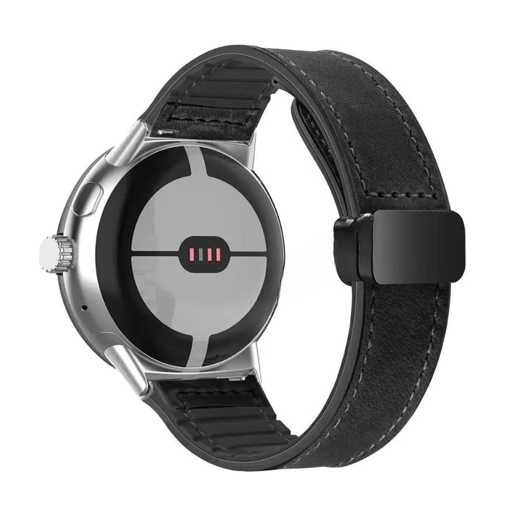 Сменный ремешок для Google Pixel Watch из чёрной кожи
