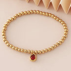 Позолоченный браслет с камнем-талисманом для женщин
