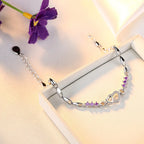  Bracelet élégant avec Coeur en Zircon violet