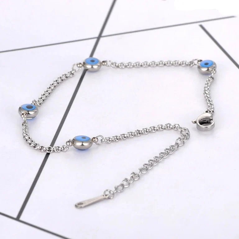 Elegant Turkish Evil Eye Bracelet silver