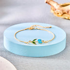 Elegant Blue Tulip Flower Bracelet