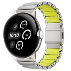Браслет из нержавеющей стали для Google Pixel Watch 3, 4, 45 мм серый и яблочно-зеленый