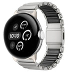 Браслет из нержавеющей стали для Google Pixel Watch 3, 4, 45 мм серебристый и черный