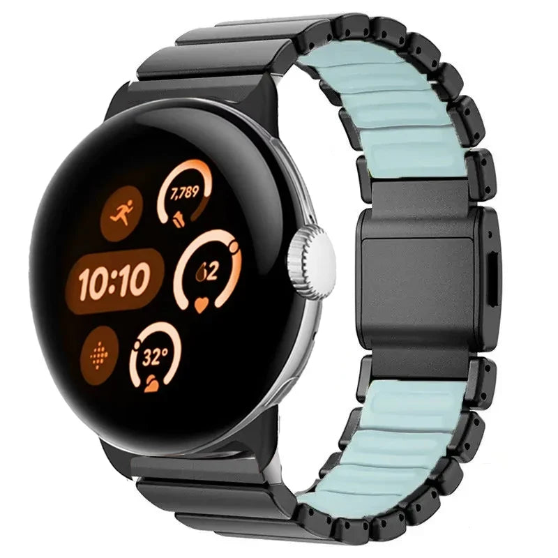 Stainless steel bracelet for Google Pixel Watch 3, 4, 45mm black and blue
