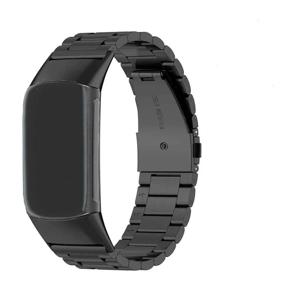 Стальной браслет для часов Fitbit Charge 5, Charge 6, чёрный