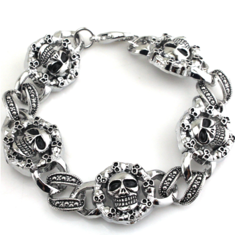 Skull Head Steel Bracelet