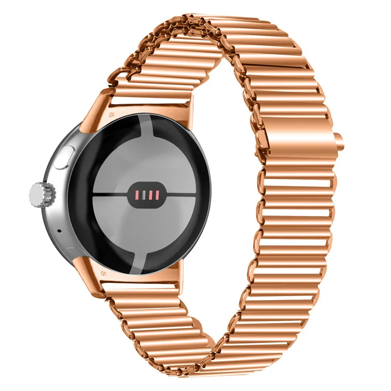 Hardened Steel Smartwatch Band for Google Pixel Watch 1 & 2 rose gold