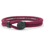 Браслет на шнуре с черным компасом Rose des Vents бордовый