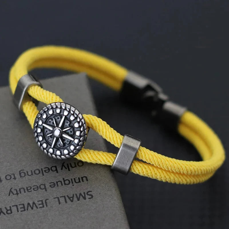 Compass Rose Rope Bracelet in yellow