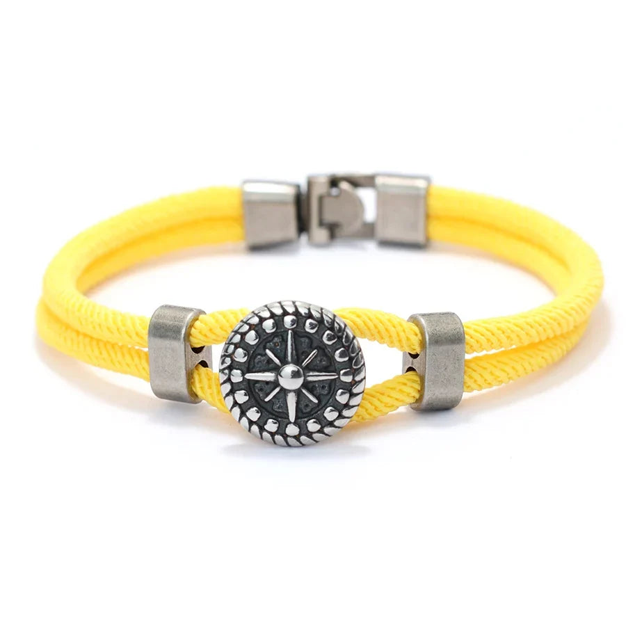 Compass Rose Rope Bracelet in yellow
